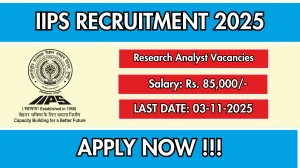 IIPS Research Analyst Recruitment 2025 - Apply Offline for 02 Posts