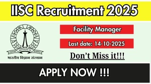 IISC Facility Manager Recruitment 2025 - Apply Online