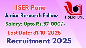 IISER Pune Junior Research Fellow Recruitment 2025 - Apply Online for 01 Posts