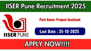 IISER Pune Project Assistant Recruitment 2025 - Apply Offline