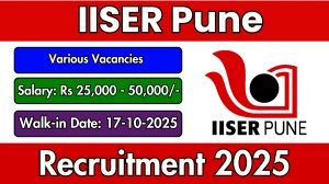 IISER Pune Recruitment 2025 – Walk in Posts for Technical Assistant, Junior Office Assistant