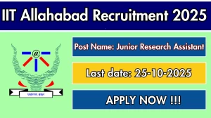 IIT Allahabad Junior Research Assistant Recruitment 2025 - Apply Offline