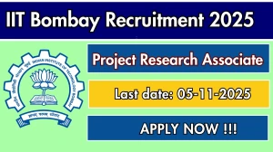 IIT Bombay Project Research Associate Recruitment 2025 - Apply Offline