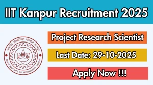 IIT Kanpur Project Research Scientist I Recruitment 2025 - Apply Online