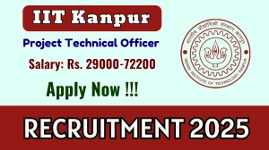 IIT Kanpur Project Technical Officer Recruitment 2025 - Apply Online for 01 Posts IIT Kanpur Project Technical Officer Recruitment 2025 - Apply Online for 01 Posts