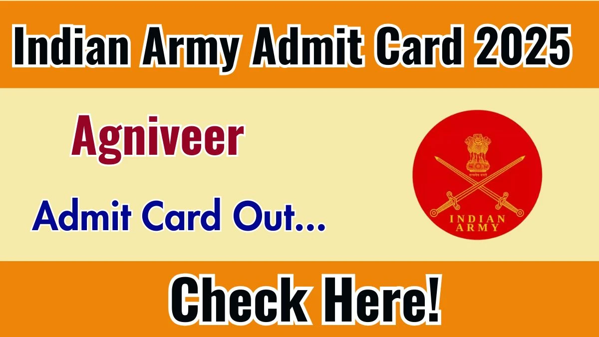 Indian Army Agniveer Admit Card 2025 OUT For Varanasi Rally Download Link joinindianarmy.nic.in Indian Army Agniveer Admit Card 2025 OUT For Varanasi Rally Download Link joinindianarmy.nic.in
