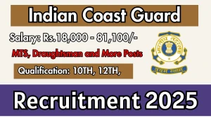 Indian Coast Guard Recruitment 2025 - Apply Offline for 13 MTS, Draughtsman and More Posts