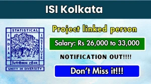 ISI Kolkata Project linked person Recruitment 2025 – Walk in for 01 Posts ISI Kolkata Project linked person Recruitment 2025 – Walk in for 01 Posts