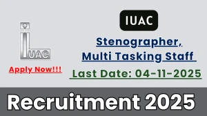IUAC Recruitment 2025 - Apply Online for 03 Stenographer, Multi Tasking Staff Posts
