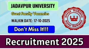 Jadavpur University Guest Faculty Recruitment 2025 – Walk in Jadavpur University Guest Faculty Recruitment 2025 – Walk in