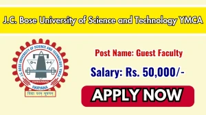 J.C. Bose University of Science and Technology YMCA Guest Faculty Recruitment 2025 – Walk in