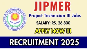 JIPMER Project Technician III Recruitment 2025 – Walk in for 01 Posts JIPMER Project Technician III Recruitment 2025 – Walk in for 01 Posts