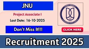 JNU Project Associate I Recruitment 2025 - Apply Offline