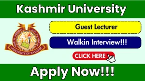 Kashmir University Guest Lecturer Recruitment 2025 – Walk in