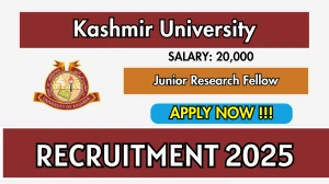 Kashmir University Junior Research Fellow Recruitment 2025 – Walk in for 01 Posts Kashmir University Junior Research Fellow Recruitment 2025 – Walk in for 01 Posts