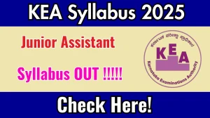 KEA Junior Assistant Syllabus 2025 Out Direct Link to Download Syllabus PDF here