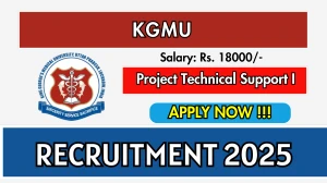 KGMU Project Technical Support I Recruitment 2025 - Apply Offline for 01 Posts KGMU Project Technical Support I Recruitment 2025 - Apply Offline for 01 Posts