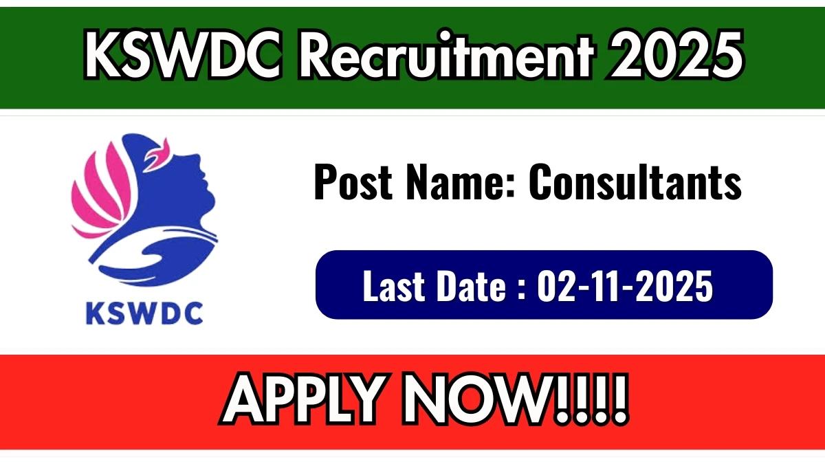 KSWDC Recruitment 2025 - Apply Online for Resource Persons/ Consultants Posts KSWDC Recruitment 2025 - Apply Online for Resource Persons/ Consultants Posts