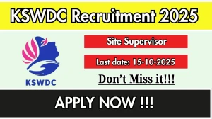 KSWDC Site Supervisor Recruitment 2025 - Apply Online