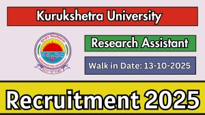 Kurukshetra University Research Assistant Recruitment 2025 – Walk in