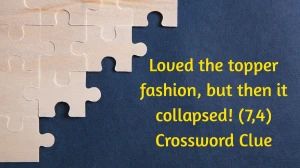Loved the topper fashion, but then it collapsed! Crossword Clue Irish Daily Mail...