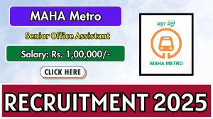 MAHA Metro Senior Office Assistant Recruitment 2025 - Apply Offline