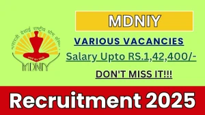 MDNIY Recruitment 2025 - Apply Offline for 09 Private Secretary, Accountant and More Posts