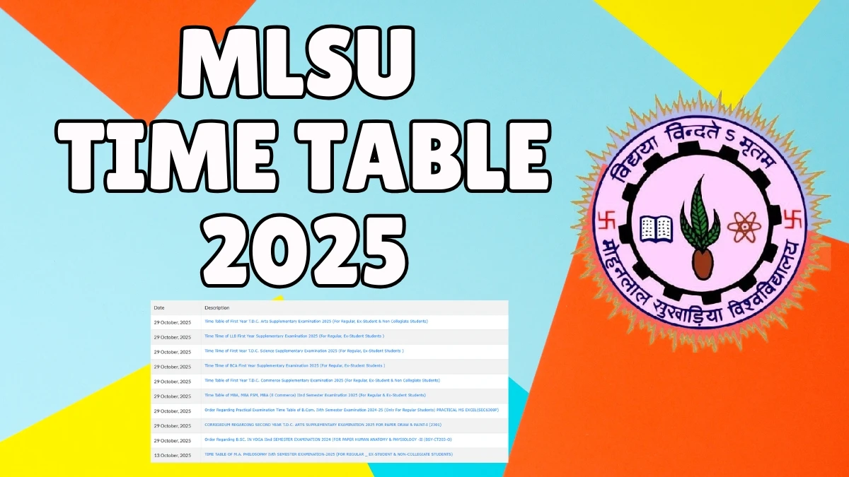 MLSU Time Table 2025 Announced @ mlsu.ac.in Details Here MLSU Time Table 2025 Announced @ mlsu.ac.in Details Here