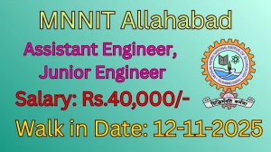 MNNIT Recruitment 2025 – Walk in for 03 Allahabad Assistant Engineer, Junior Engineer Posts