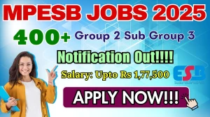MPESB Recruitment 2025 - Apply Online for 454 Group 2 Sub Group 3 Posts