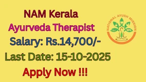 NAM Kerala Ayurveda Therapist Recruitment 2025 - Apply Offline