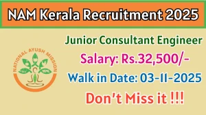 NAM Kerala Junior Consultant Engineer Recruitment 2025 – Walk in for 01 Posts