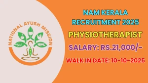 NAM Kerala Physiotherapist Recruitment 2025 – Walk in