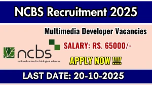 NCBS Multimedia Developer Recruitment 2025 - Apply Online NCBS Multimedia Developer Recruitment 2025 - Apply Online