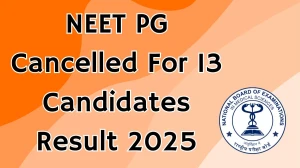 NEET PG Cancelled For 13 Candidates Result 2025 Out at natboard.edu.in Direct Link to Download Ineligible Candidates Result