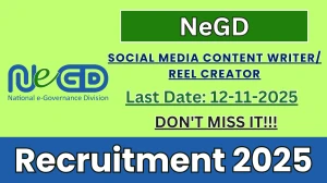 NeGD Recruitment 2025 - Apply Online for 01 Social Media Content Writer/ Reel Creator Posts