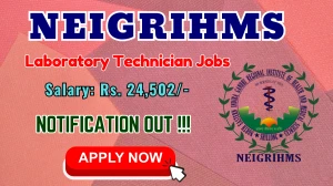 NEIGRIHMS Laboratory Technician Recruitment 2025 – Walk in for 01 Posts