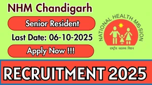 NHM Chandigarh Senior Resident Recruitment 2025 - Apply Offline