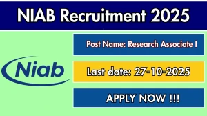 NIAB Research Associate I Recruitment 2025 - Apply Online