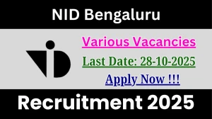 NID Bengaluru Recruitment 2025 - Apply Offline for 04 Senior Assistant, IT Lab Assistant and More Posts