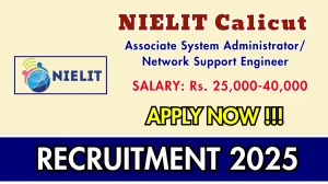 NIELIT Calicut Recruitment 2025 - Apply Offline for Associate System Administrator/ Network Support Engineer Posts NIELIT Calicut Recruitment 2025 - Apply Offline for Associate System Administrator/ Network Support Engineer Posts