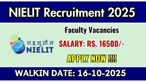 NIELIT Faculty Recruitment 2025 – Walk in for 03 Posts NIELIT Faculty Recruitment 2025 – Walk in for 03 Posts