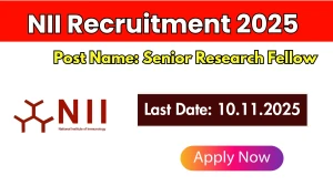 NII Senior Research Fellow Recruitment 2025 - Apply Online