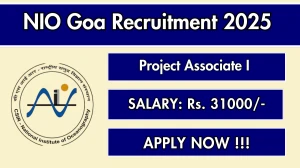 NIO Goa Project Associate I Recruitment 2025 - Apply Online for 01 Posts