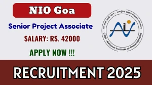 NIO Goa Senior Project Associate Recruitment 2025 - Apply Online for 01 Posts