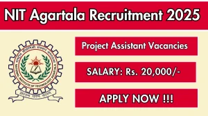 NIT Agartala Project Assistant Recruitment 2025 - Apply Offline for 01 Posts NIT Agartala Project Assistant Recruitment 2025 - Apply Offline for 01 Posts
