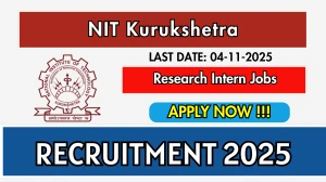 NIT Kurukshetra Research Intern Recruitment 2025 - Apply Offline for 02 Posts NIT Kurukshetra Research Intern Recruitment 2025 - Apply Offline for 02 Posts