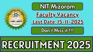 NIT Mizoram Faculty Recruitment 2025 - Apply Offline