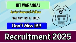 NIT Warangal Junior Research Fellow Recruitment 2025 - Apply Online