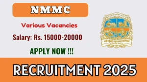 NMMC Recruitment 2025 - Apply Offline for 05 TBHV, Senior Treatment Supervisor and More Posts NMMC Recruitment 2025 - Apply Offline for 05 TBHV, Senior Treatment Supervisor and More Posts